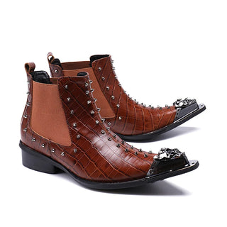 Men Luxury Pointed Toe Ankle Boots