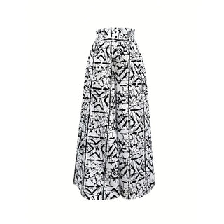 Elegant Loose Drawstring Wide Leg Pants