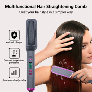 Electric Hot Comb Hair Styling Straightener