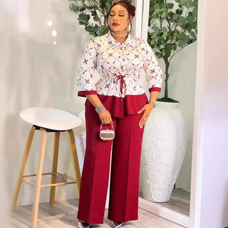 African Matching Pants Suits Outfits Sets
