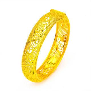 Peacock Clip Bracelet for Women 24K Gold, AU999 Daily Wearing Retro Shows Calm and Temperament, Adapted to Chinese Retro Style