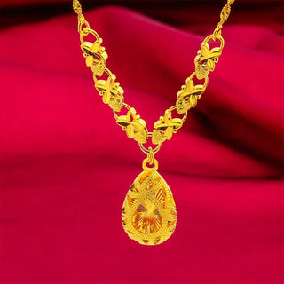 Luxury Women's 24K Drop Chain & Pendant Set - Epictzar Intl.
