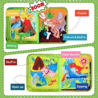 Dinosaur Busy Book for Toddlers Montessori Toys Busy Board for Boy Gifts Girl Educational Learning Activity Books Birthday Gift