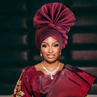 Raw Silk Turban Party Headwraps