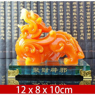 Imitation Jade Decorative Pixiu Ornament Statue Resin Modern Art Sculpture Home Living Room Office Feng Shui Statue