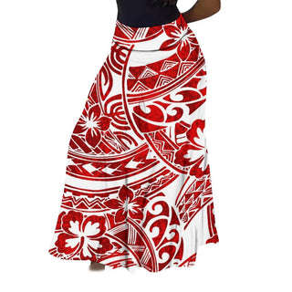 Floral Print Hawaiian High-Waisted Skirt