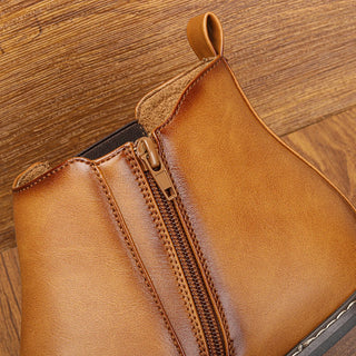Size 40~46 Men Chelsea Boots Zipper Style Ankle Boots soft leather Men Boots