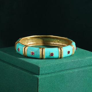 Vintage Designer Bamboo Enamel Bangle
