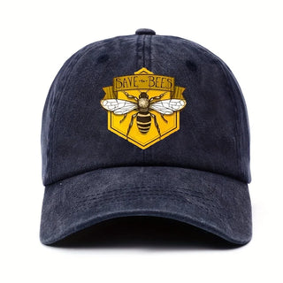 Bee print baseball cap with simple design for men and women, fashionable trend