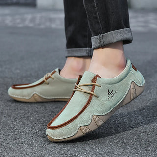 New 2025 Fashion Handmade Leather Casual Men Shoes Design Sneakers Man Loafers Breathable Low Top Flat Shoes Driving Plus Size48