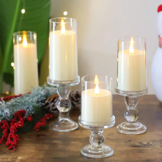 LED Flameless Electric Candles Lamp Acrylic Glass Tealight Lamps Battery Powered Flickering Fake Candle Wedding Christmas Decor