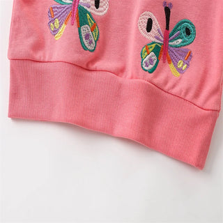 Jumping Meters 2-7T Girls Sweatshirts Rainbow Butterfly Girls Cute Toddler Kids Clothing Autumn Spring Sport Baby Hooded Shirts