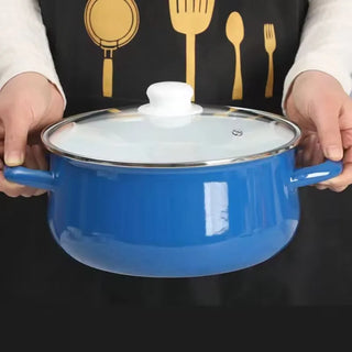Nonstick Soup Pot Enamel Cooking Hot Pot Thick Bottom Stock Pot Handle Ramen Noodles Gas Cooker Kitchen Cookware