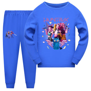 Kpop Demon Hunters Cartoon Kids Clothes Rumi Mira Zoey Girls Pajama Set Fashion Boys Long Sleeve Pyjamas Children Sleepwear Suit