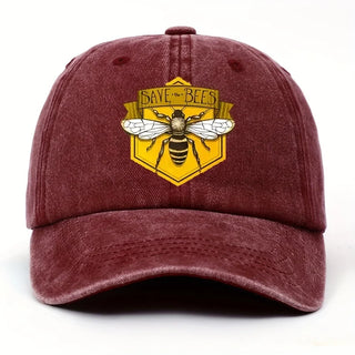 Bee print baseball cap with simple design for men and women, fashionable trend
