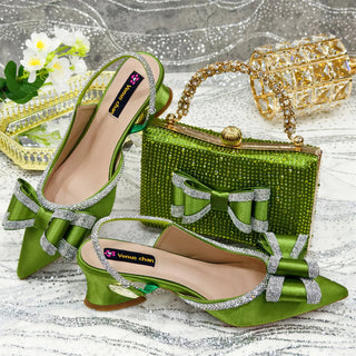 Fashion Wedding Party Shoes And Bag Set