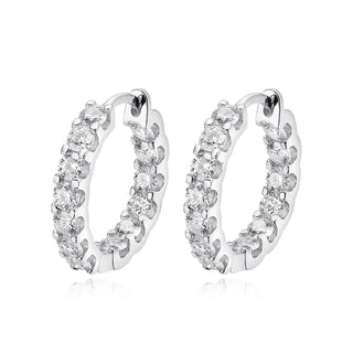 COSYA 2.6ct D Color Moissanite Earrings For Women 925 Sterling Silver Plated White Gold Hoop Earring Sparkling Wedding Jewelry