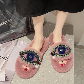 Plush Cotton Fashion Faux Fur Slippers