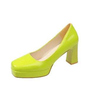 Women Square Heels Pumps Shoes