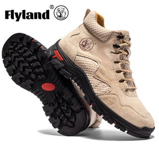 FLYLAND Men's Classic Retro Soft Skin friendly Genuine Leather Business Ankle Boots Handmade Casual Boots