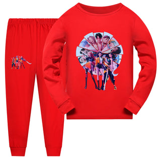 Kpop Demon Hunters Kids Clothes Cartoon Baby Girls Pajama Set Fashion Boys Long Sleeve Pyjamas Children Sleepwear Suit