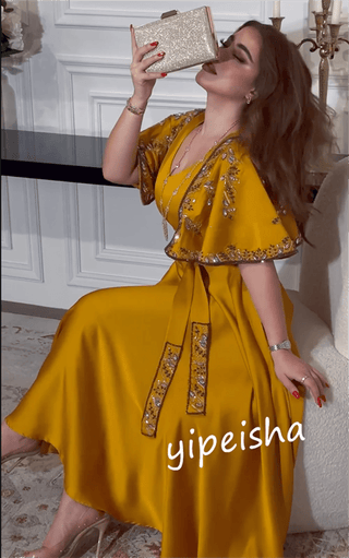 Evening Satin Occasion Gown Midi Dress - Epictzar Intl.