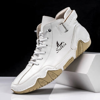 New Handmade Men Boots Design Sneakers Man Outdoor Casual Leather Men Sneakers Ankle Boots Trekking Fall Breathable Hot Sale