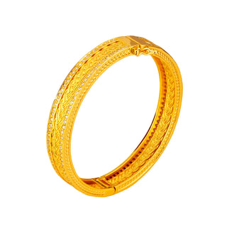 Women's 24K Gold Retro Woven Bangle