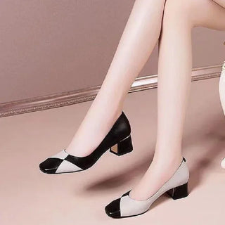 Classic High Quality Square Heel Shoes
