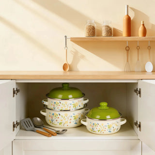 Enamel Vintage Stock Pot Set
