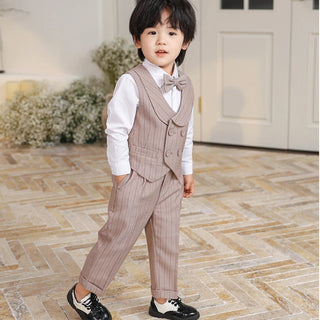Striped 3Pcs School Birthday Party Outfit