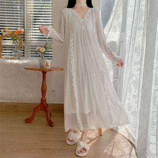 Women's Mesh Lace V-neck Nightgown