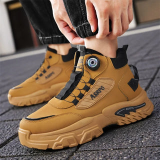 Autumn and winter plus size men's boots with knobs fashionable sports and leisure shoes outdoor work ankle boots hiking boots