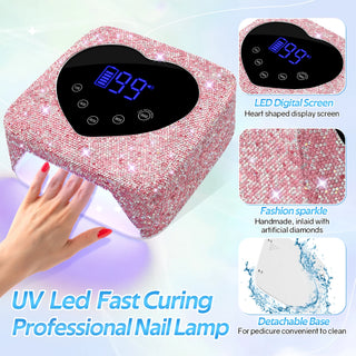 Rechargeable 72W UV LED Nail Lamp For Nails 30LEDS Wireless Gel Polish Curing Lamp With Large Screen Professional Nail Equipment