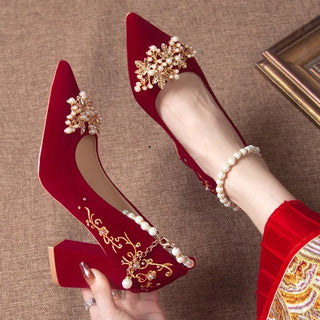 Embroidered Floral Decor Party Shoes