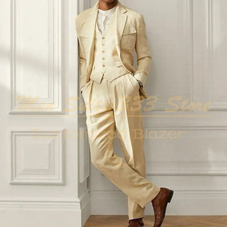 High Quality Single Breasted 3 Pcs Pants Suits