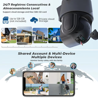 ABUNTU 8MP 4K Wifi PTZ Camera 36X Optional Zoom Dual Lens Dual Screens Surveillance IR Night Vision 4MP CCTV IP Camera ICSEE APP