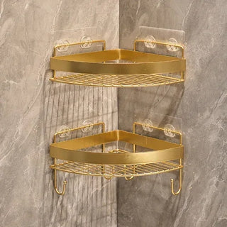 Wall Mounted Golden Bathroom Storage Rack