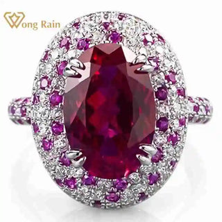 Luxury Oval Ruby Gems Diamond Ring