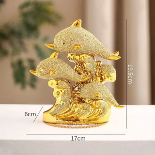 Modern Creative Dolphin Statue Ceramic Accessories Home Bedroom Desk Cabinet Decoration Items Office Cafe Table Sculpture Decor