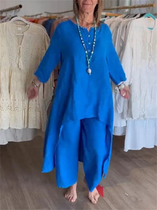 Long-sleeved Women Linen Suit