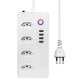 8 Ports WiFi Tuya Smart Brazil Power Plug 4 Outlets 4 USB Charing Sockets Alexa Google Home Voice Assistant Single Socket Timer