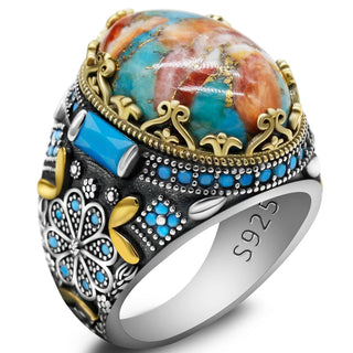 Handmade Natural Oyster Turquoise Ring