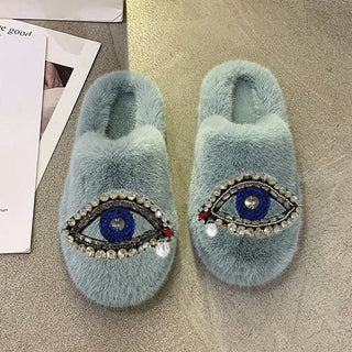 Plush Cotton Fashion Faux Fur Slippers