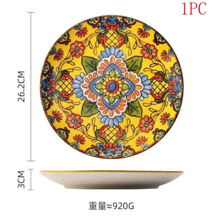 Bohemian Ceramic Plate Home Western Cuisine Plate Creative Cuisine Plate Restaurant