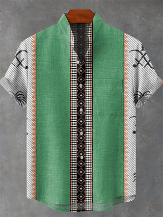 Men's Striped Linen Short Sleeve Shirt - Epictzar Intl.