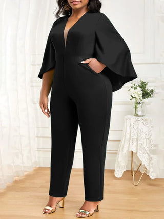 Half Sleeve Office Lady Jumpsuits