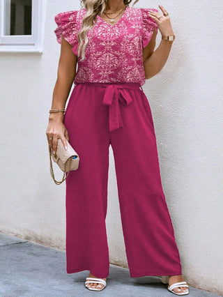 Plus Size  2024  Summer New American Ethnic Style Loose Casual V-neck Two Piece Set