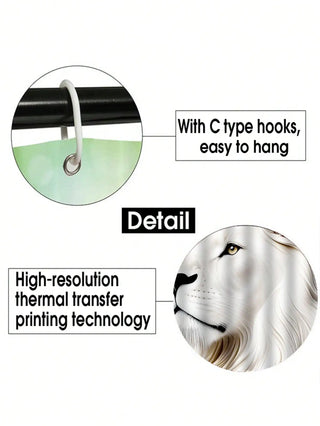 Lion King Pattern Shower Curtain Set