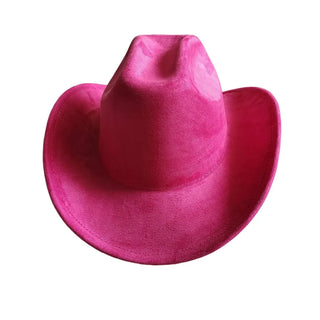Suede Leather Cowboy Fedora Hat